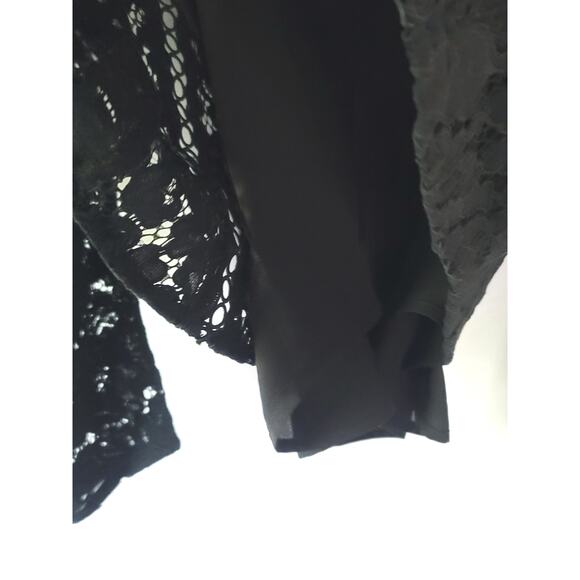 NEW Express Lace Puff Black Sleeve Top - Small - Picture 9 of 12
